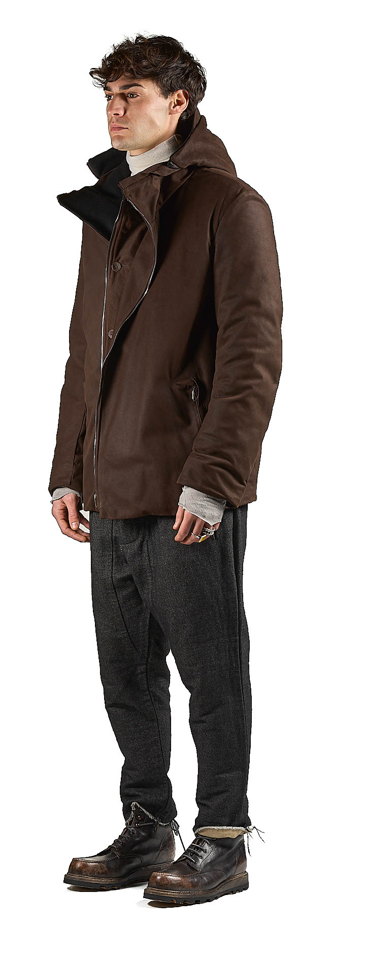 DANIELE BASTA LEATHER AND SILVER JACKET